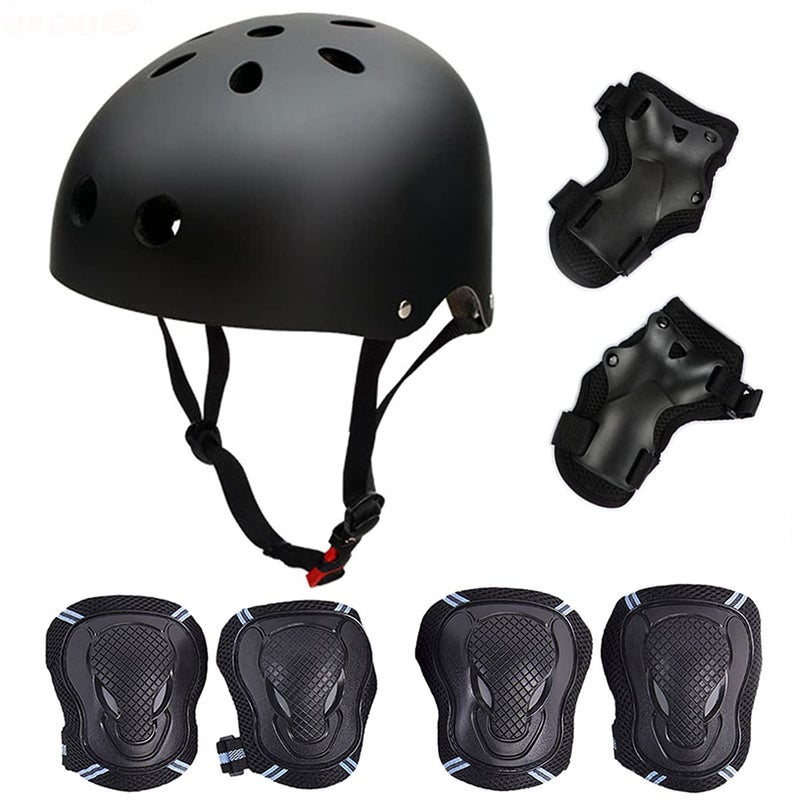 SelfLove Besmall Adult Skateboard/Skates Helmet.Bike Helmet Protective Gear Set,Roller Skating Cycling Sports Protective Gear Pads for Youth Men Knee Elbow Wrist Pads - Image 1